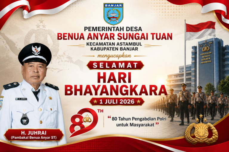 Pemdes Benua Anyar ST Sampaikan Selamat Hari Bhayangkara ke-80