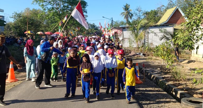 Semarak HUT RI, Desa Keramat Mina Gelar Jalan Santai dan Lomba Anak-Anak
